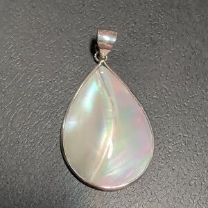 Elegant Silver and Pearl Teardrop Pendant
